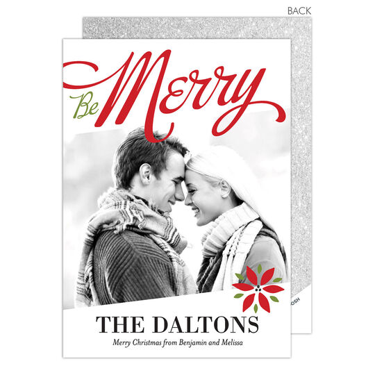 Modern Be Merry Holiday Photo Cards